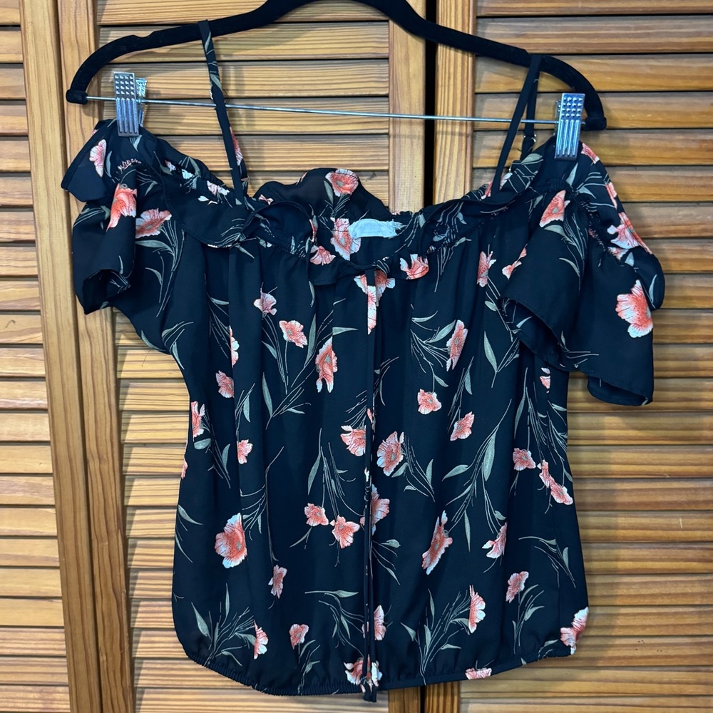 Off the Shoulder Floral Blouse